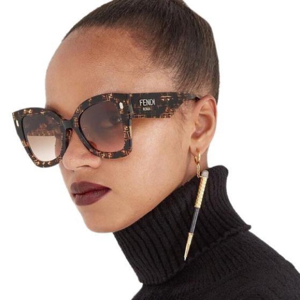 FENDI Acetate FF 53mm Sunglasses 0435/S Tortoise - Picture 1 of 8